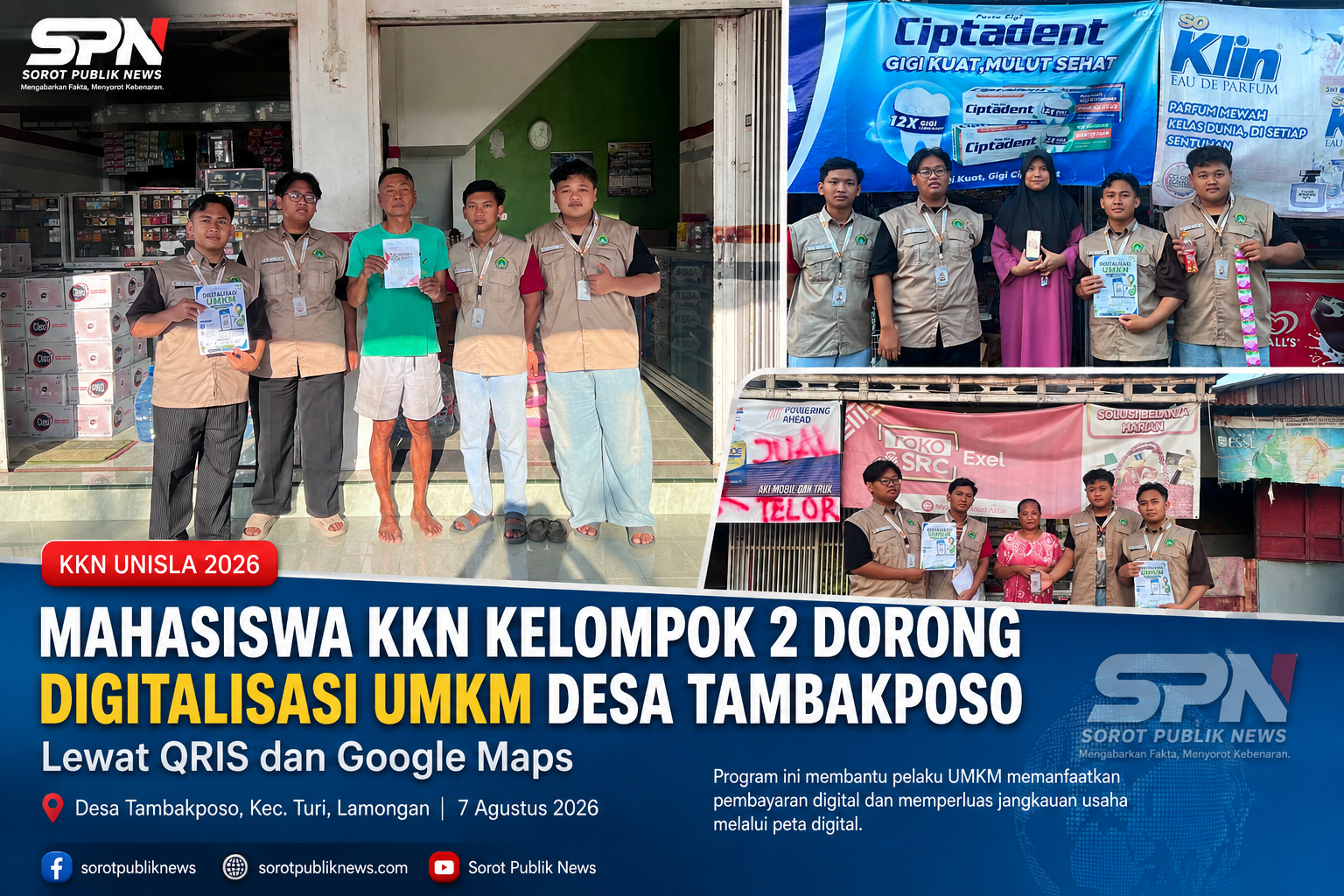 Mahasiswa KKN UNISLA Digitalisasi UMKM Desa Tambakploso Melalui QRIS dan Google Maps