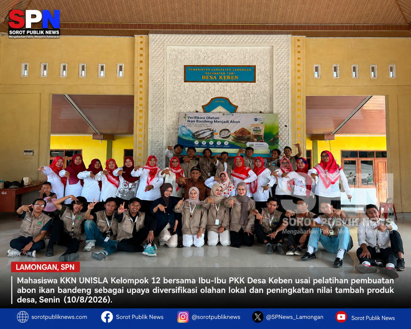 Abon Bandeng Jadi Peluang Usaha Baru, KKN UNISLA Berdayakan PKK Desa Keben