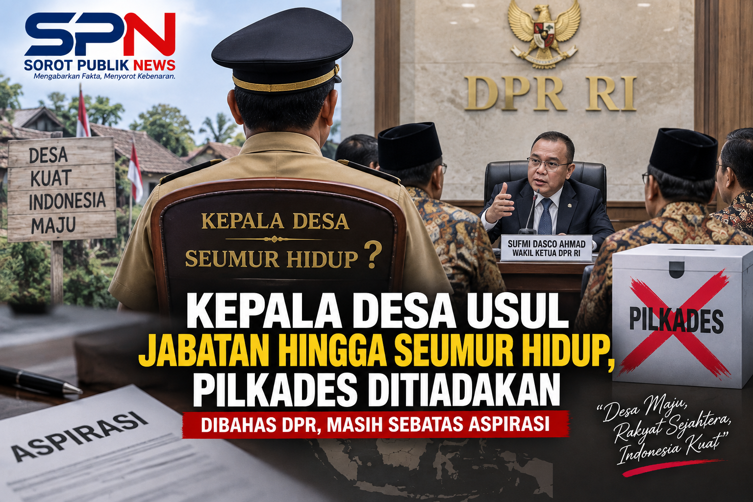 Kepala Desa Usul Jabatan Sangat Panjang hingga Seumur Hidup, Pilkades Ditiadakan