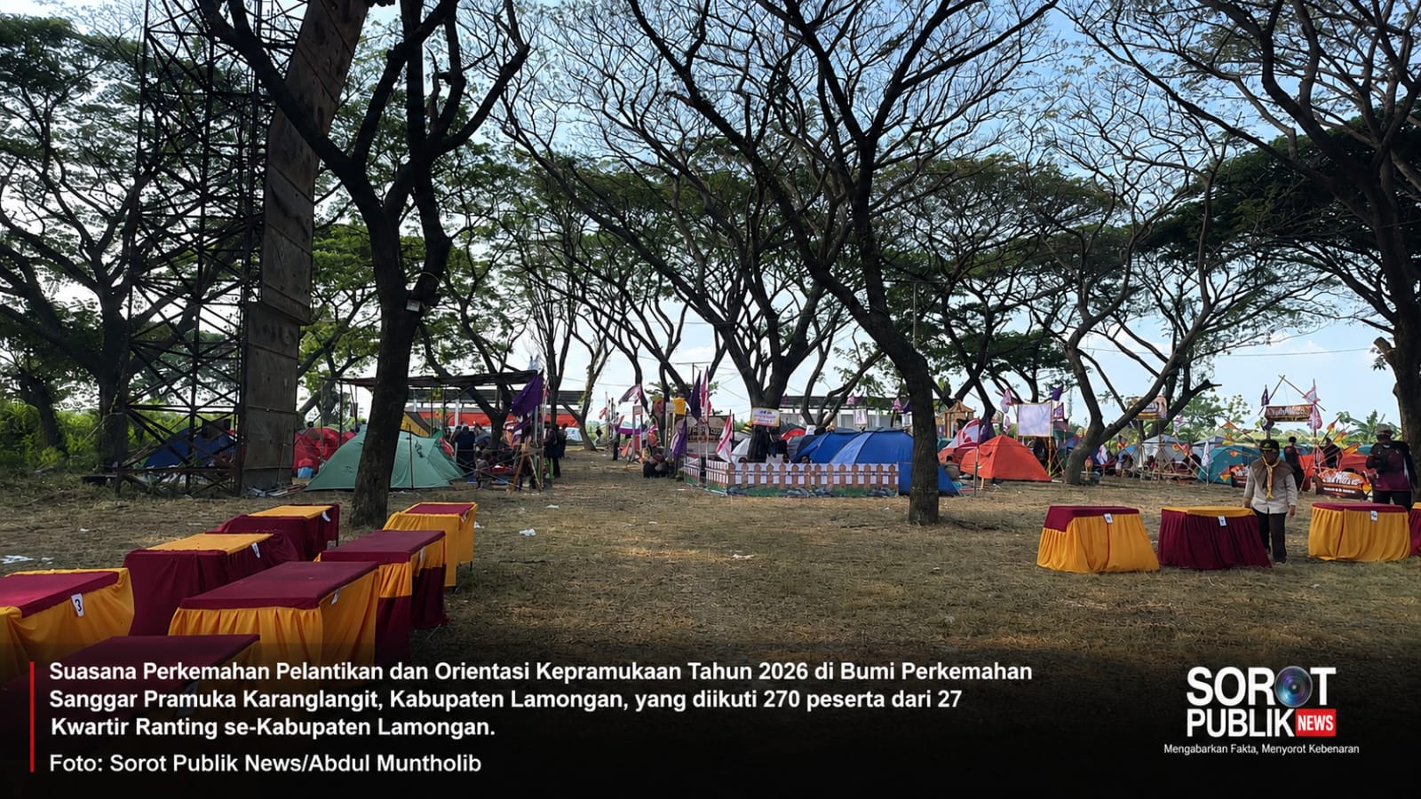 270 Peserta dari 27 Kwartir Ranting Ikuti Perkemahan Pelantikan dan Orientasi Kepramukaan Kwarcab Lamongan