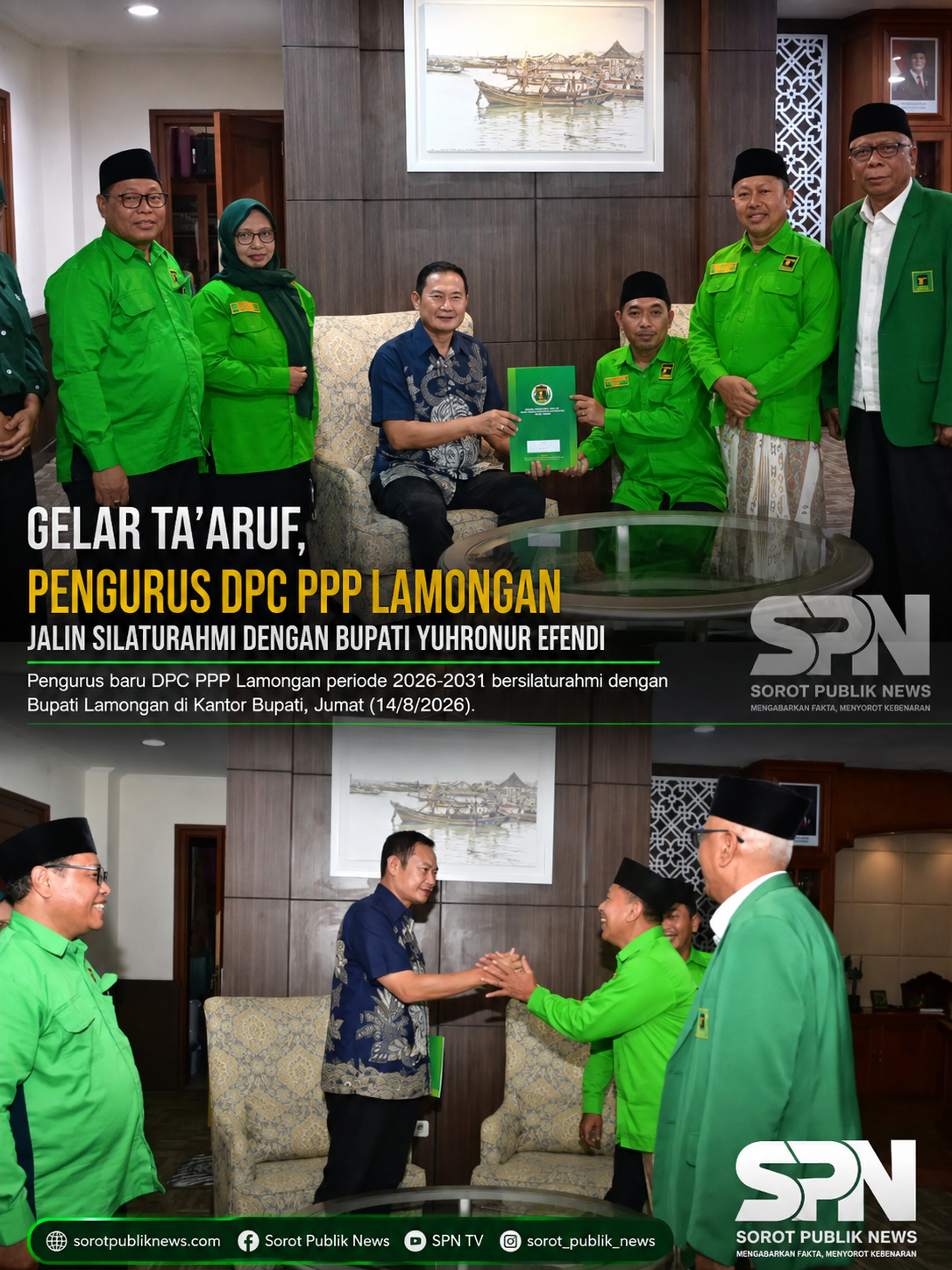 DPC PPP Lamongan Gelar Ta'aruf dengan Bupati, Pak Yes Sematkan Julukan "NEW PPP Lamongan"