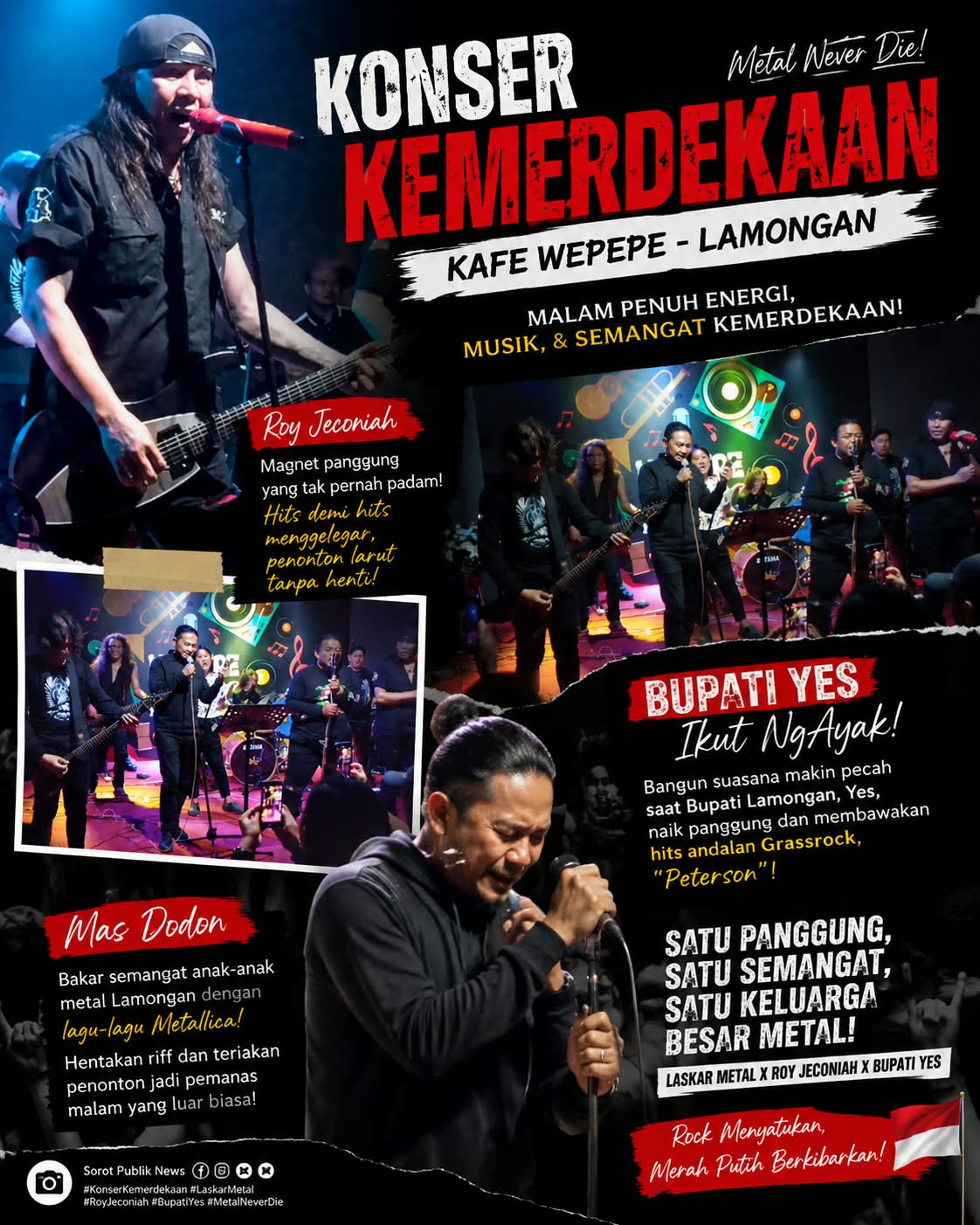 Laskar Metal Bakar Semangat, Roy Jeconiah Jadi Magnet Panggung Konser Kemerdekaan